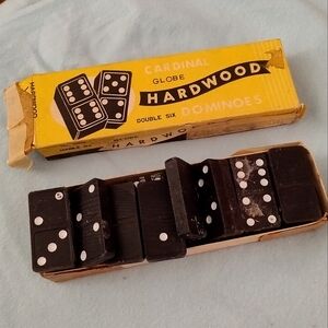 Globe hardwood double six Dominoes set no. 556